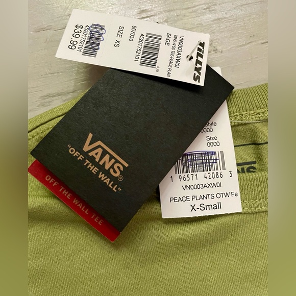 Vans Peace Plants Tee, size XS, oversized cut - Picture 4 of 9